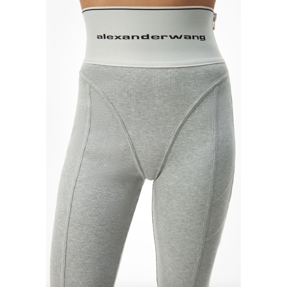 Alexander Wang Logo Elastic Leggings Gray size M - Picture 7 of 15